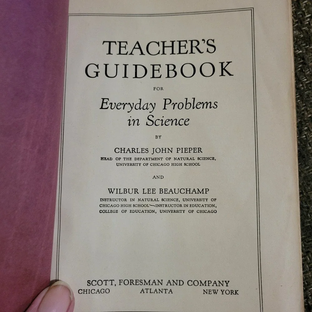 1927 Teacher's Guidebook Everyday Problems in Science‎ Pieper Beauchamp...